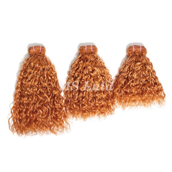 #350 Ginger Water Wave Curly Human Hair Bundles - Image 6